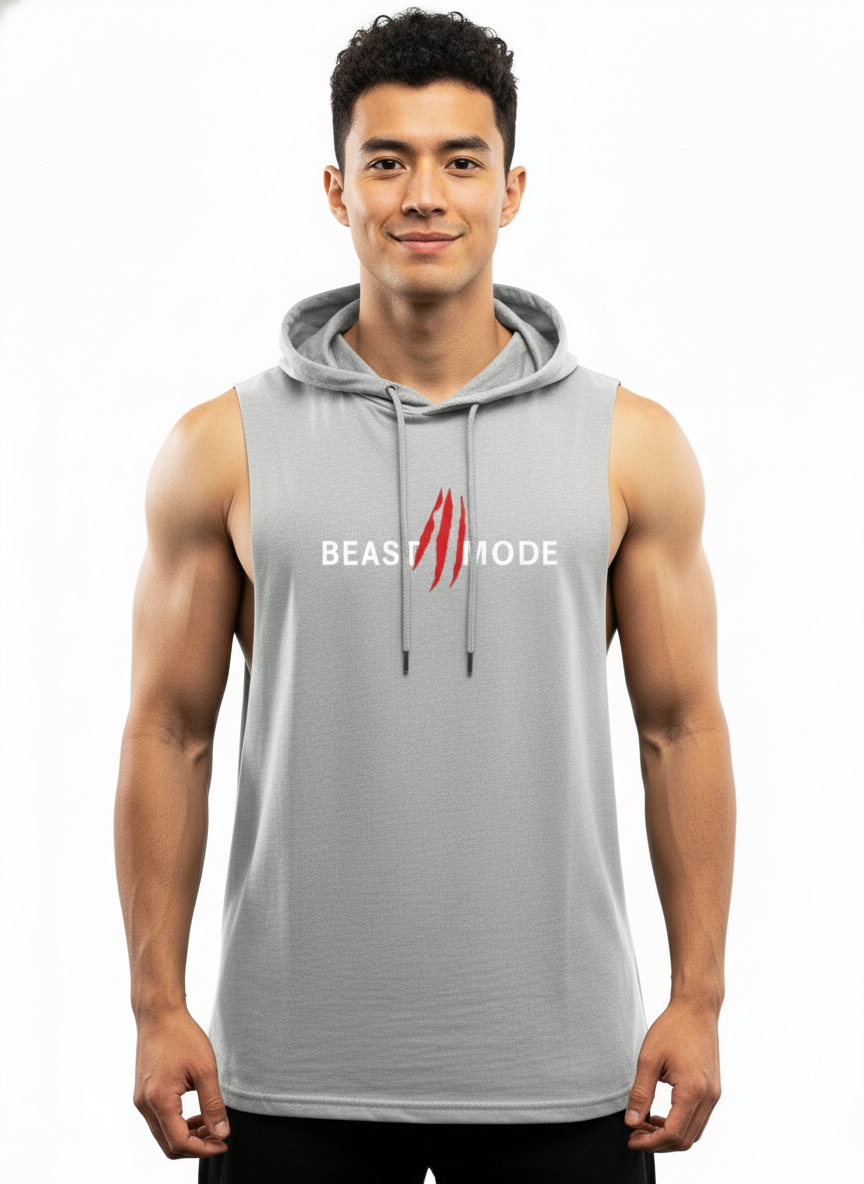 Men's Sleeveless Hooded Gym T-Shirt | Premium Athletic Muscle Fit Hoodie | Training & Casual Wear