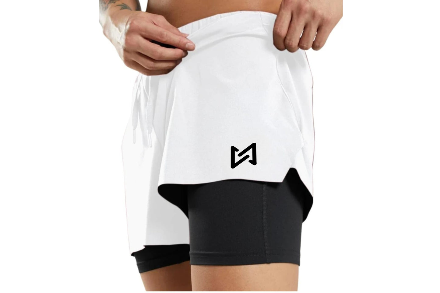 Cliffix Men's 2-in-1 Performance Athletic Shorts with Built-In Compression Liner