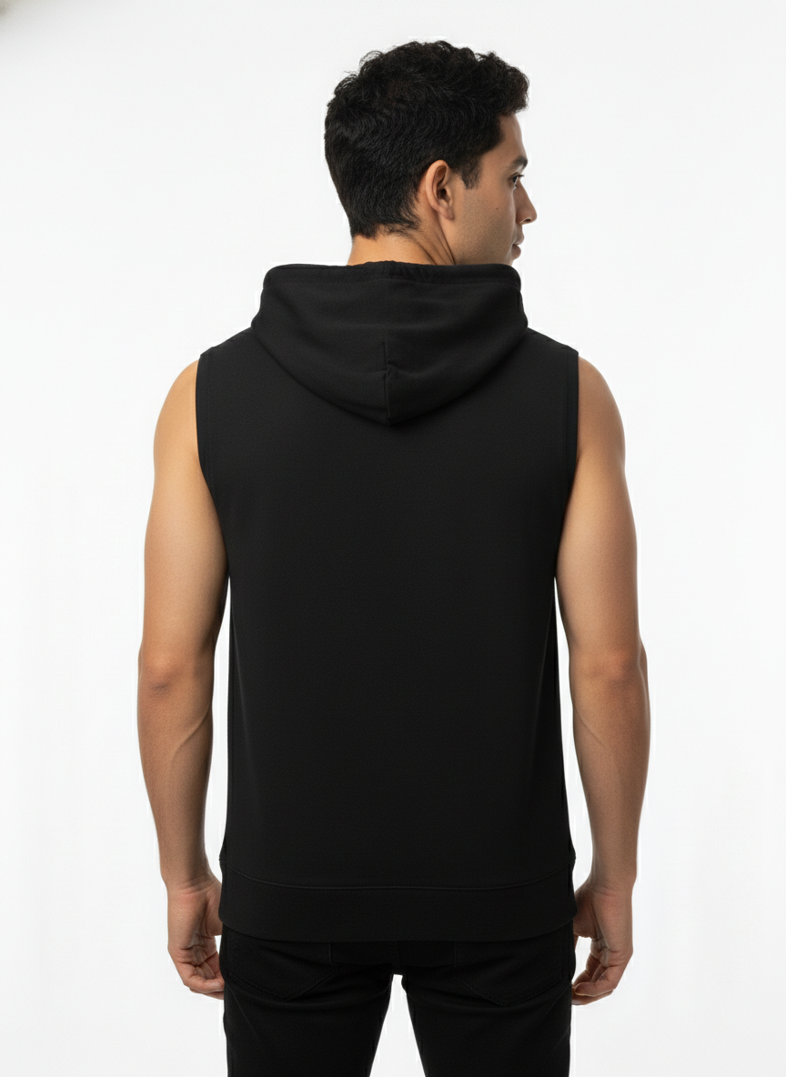 Men's Sleeveless Hooded Gym T-Shirt | Athletic Workout Hoodie
