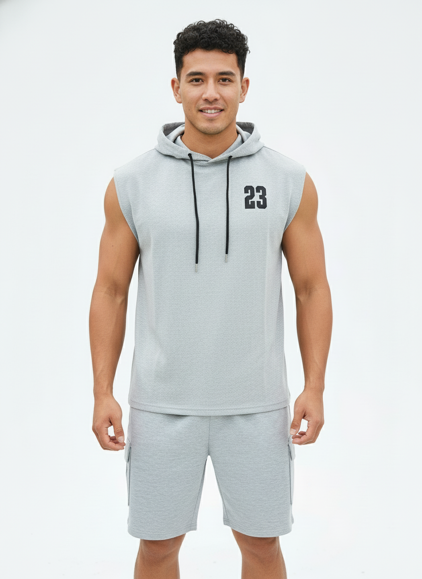 Men's Black Sleeveless Hooded Gym T-Shirt | Premium Athletic Muscle Fit Hoodie | Training & Casual Wear