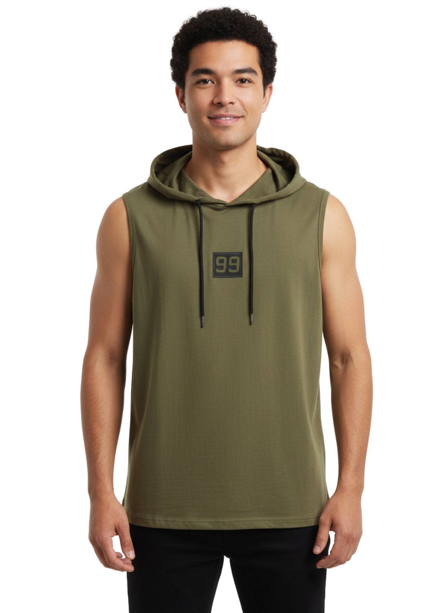 Men's Black Sleeveless Hooded Gym T-Shirt | Premium Athletic Muscle Fit Hoodie | Training & Casual Wear