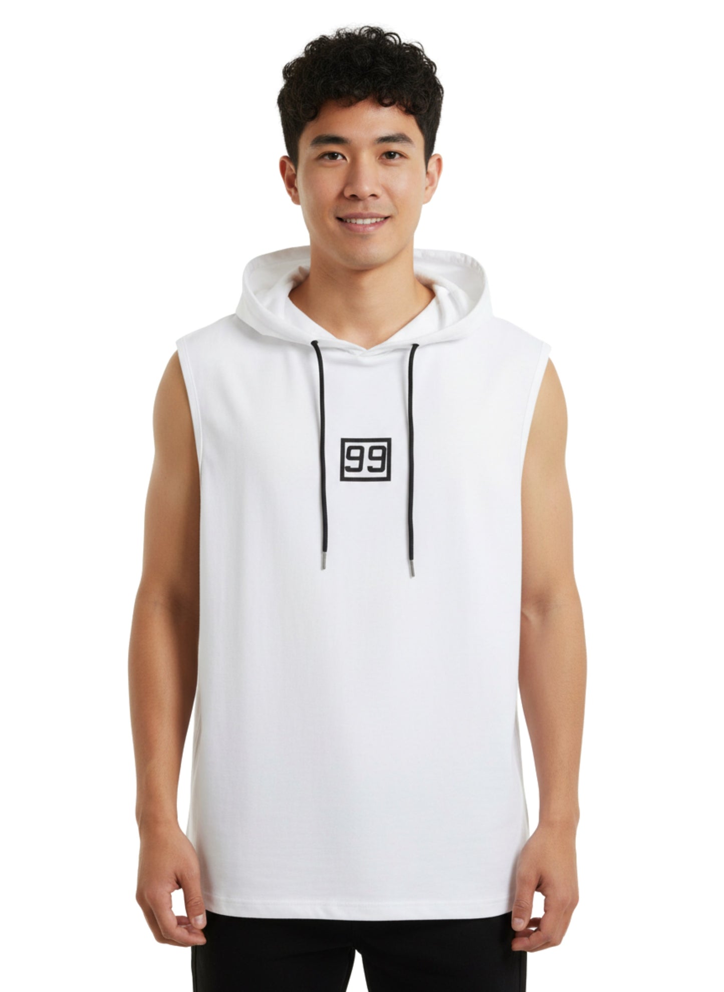 Men's Black Sleeveless Hooded Gym T-Shirt | Premium Athletic Muscle Fit Hoodie | Training & Casual Wear