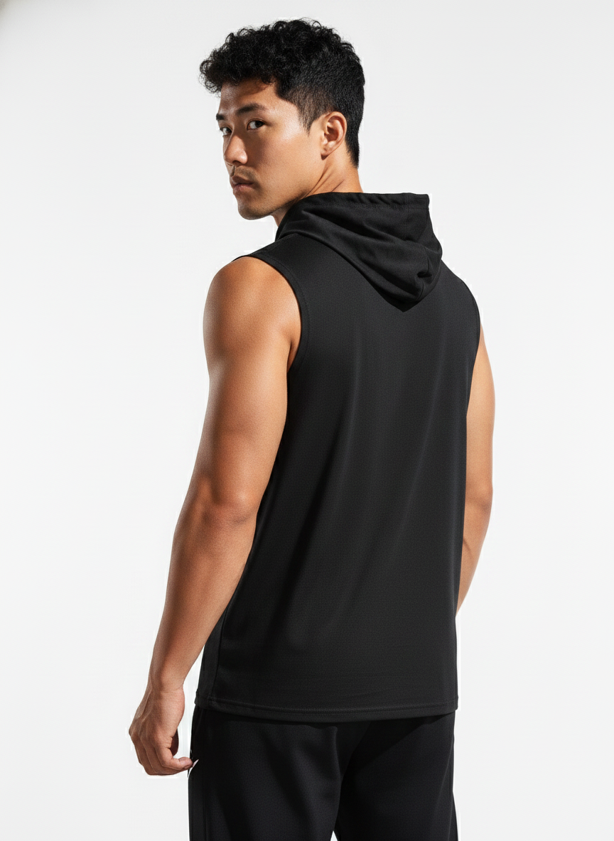 Men's Sleeveless Hooded Gym T-Shirt | Premium Athletic Muscle Fit Hoodie | Training & Casual Wear