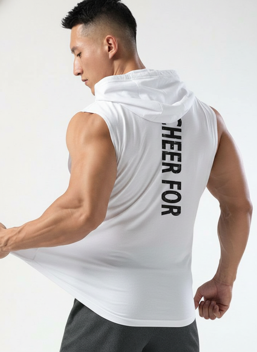 Men's Sleeveless Hooded Gym T-Shirt | Premium Athletic Muscle Fit Hoodie | Training & Casual Wear