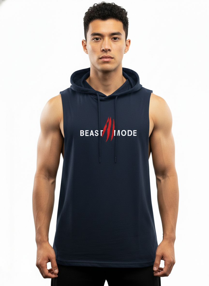 Men's Sleeveless Hooded Gym T-Shirt | Premium Athletic Muscle Fit Hoodie | Training & Casual Wear