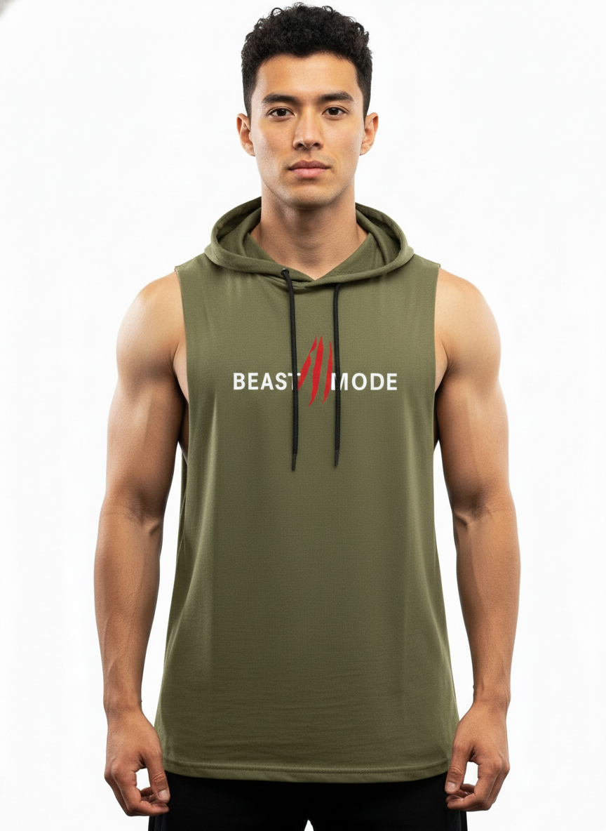 Men's Sleeveless Hooded Gym T-Shirt | Premium Athletic Muscle Fit Hoodie | Training & Casual Wear