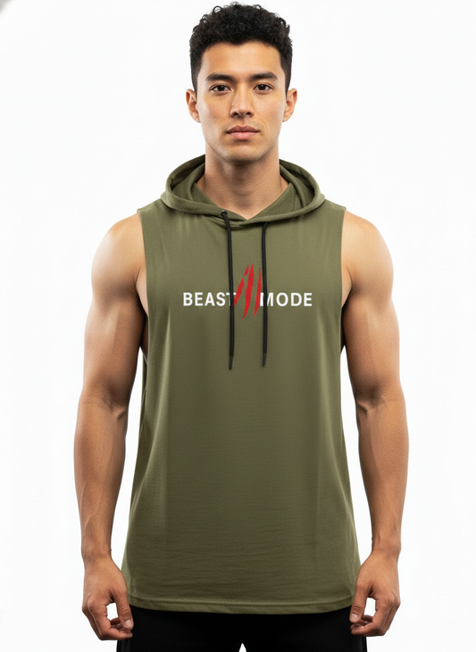 Men's Sleeveless Hooded Gym T-Shirt | Premium Athletic Muscle Fit Hoodie | Training & Casual Wear