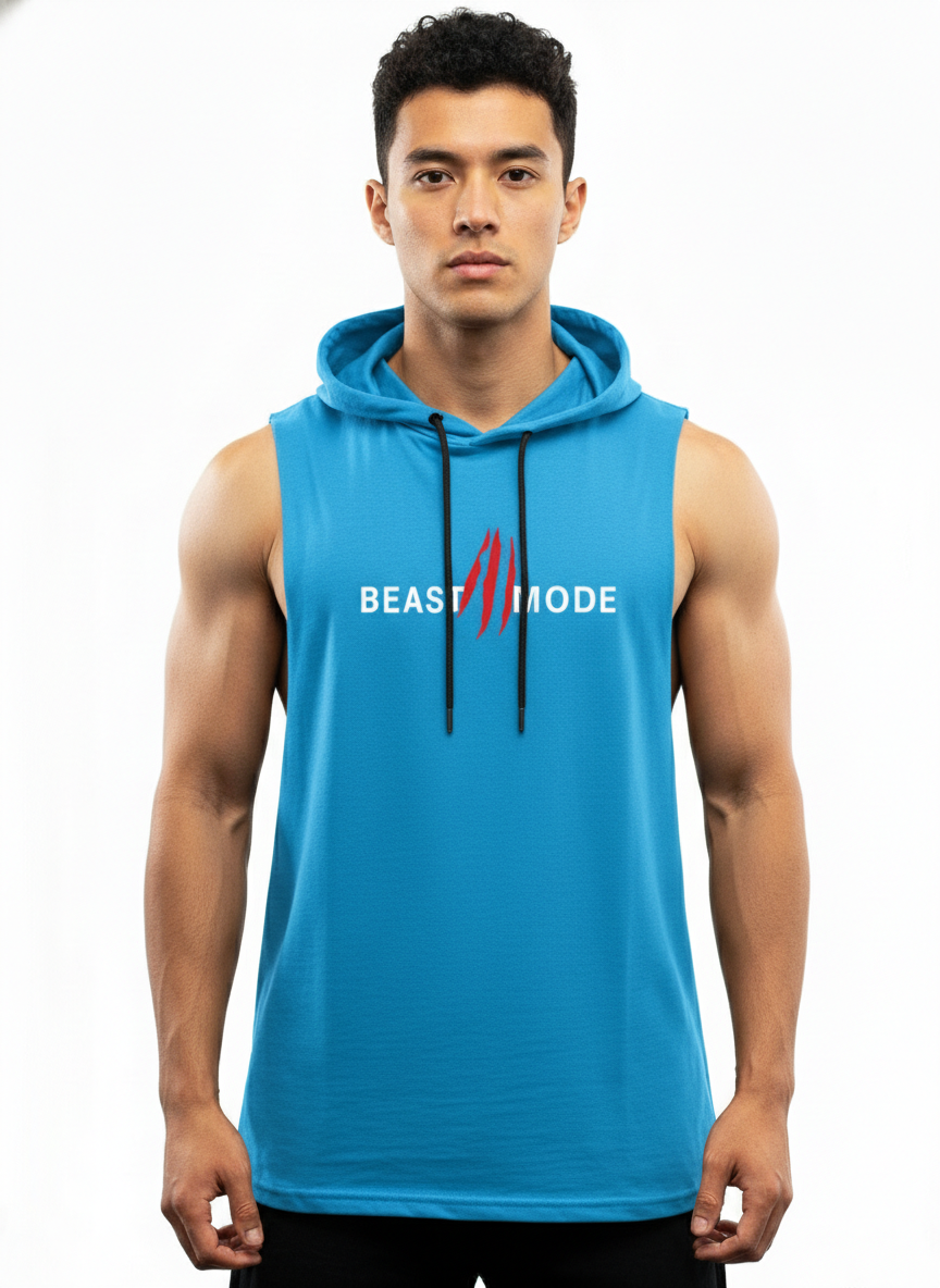 Men's Sleeveless Hooded Gym T-Shirt | Premium Athletic Muscle Fit Hoodie | Training & Casual Wear