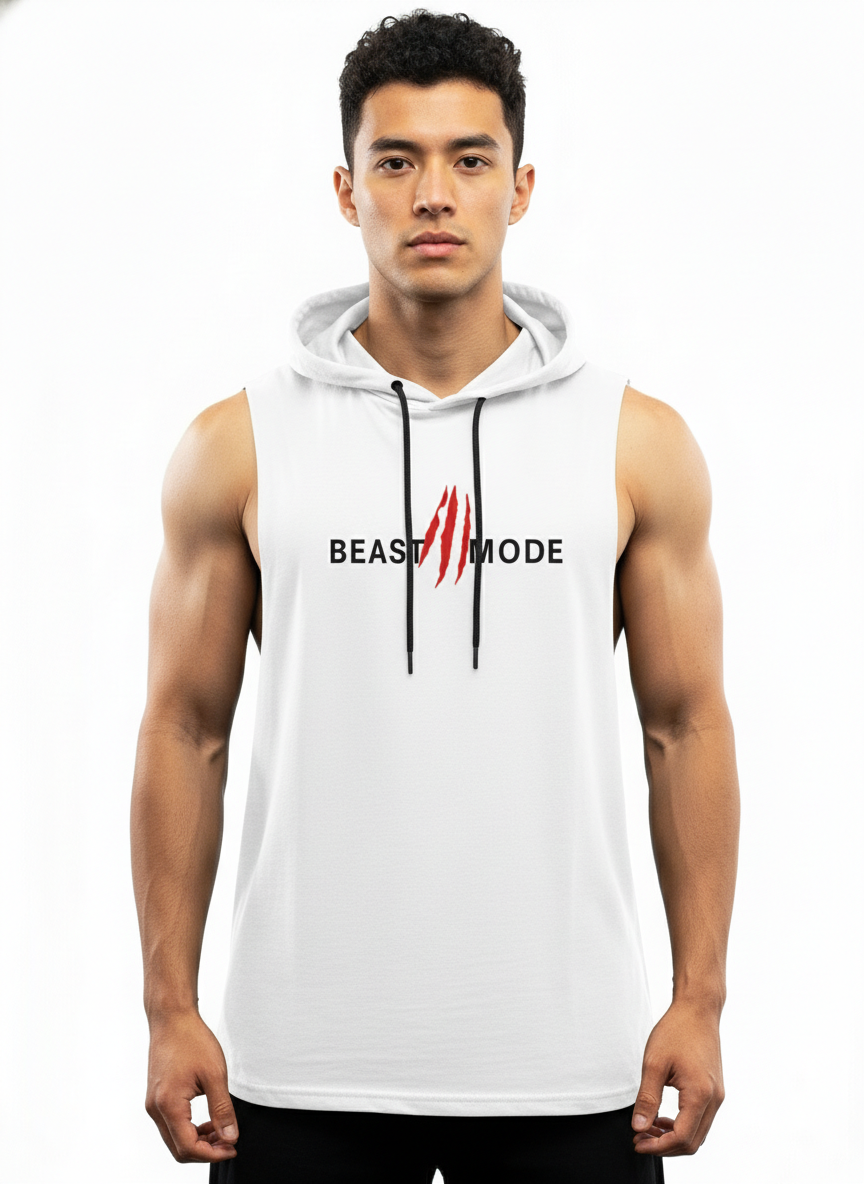 Men's Sleeveless Hooded Gym T-Shirt | Premium Athletic Muscle Fit Hoodie | Training & Casual Wear