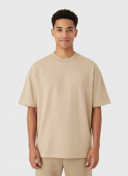 Men's Oversized Heavyweight Cotton T-Shirt | Premium Relaxed Fit Casual Round Neck