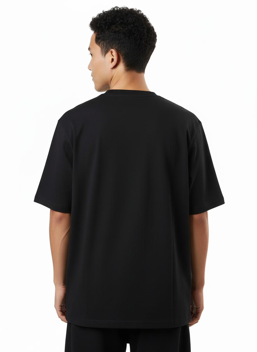 Men's Premium Oversized Cotton T-Shirt | Relaxed Fit Heavyweight Round Neck
