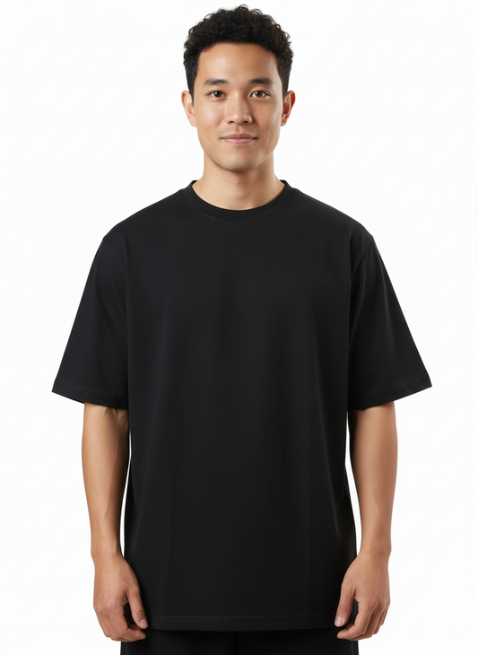 Men's Premium Oversized Cotton T-Shirt | Relaxed Fit Heavyweight Round Neck