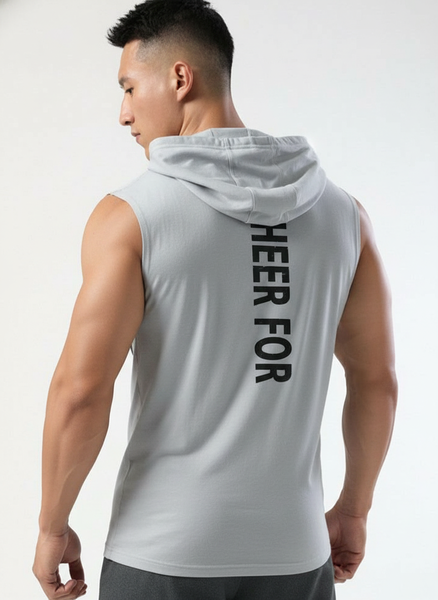 Men's Sleeveless Hooded Gym T-Shirt | Premium Athletic Muscle Fit Hoodie | Training & Casual Wear