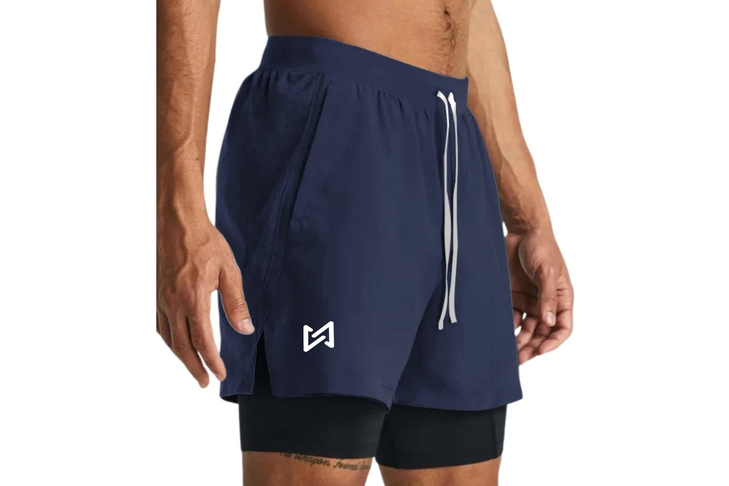 Cliffix Men's 2-in-1 Performance Athletic Shorts with Built-In Compression Liner