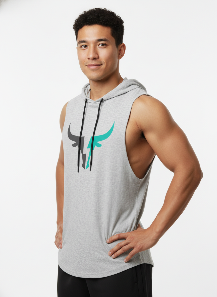 Men's Sleeveless Hooded Gym T-Shirt | Premium Athletic Muscle Fit Hoodie | Training & Casual Wear