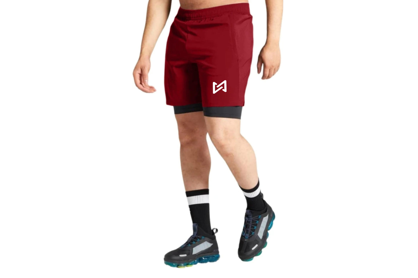 Cliffix Men's 2-in-1 Performance Athletic Shorts with Built-In Compression Liner