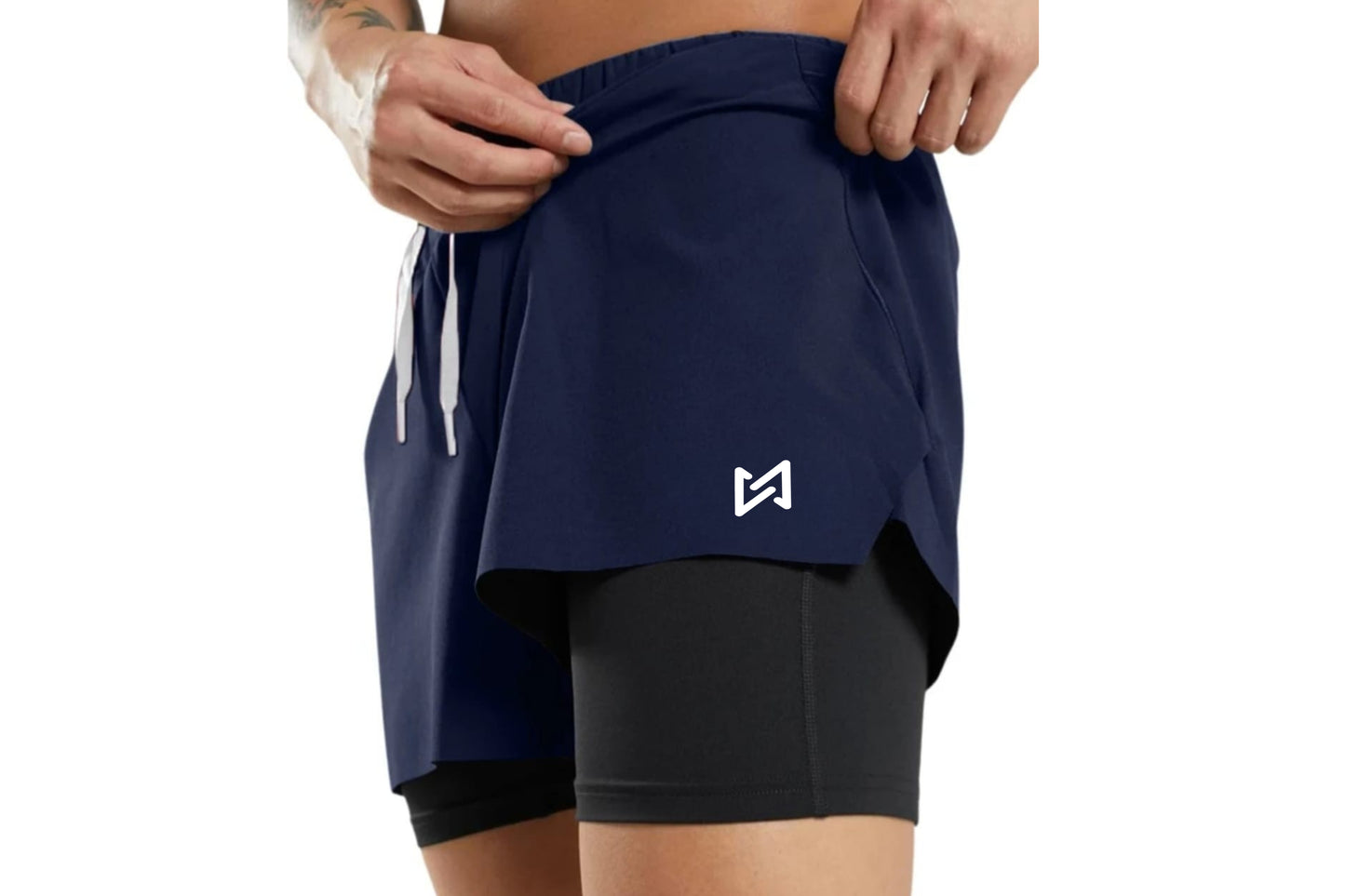 Cliffix Men's 2-in-1 Performance Athletic Shorts with Built-In Compression Liner