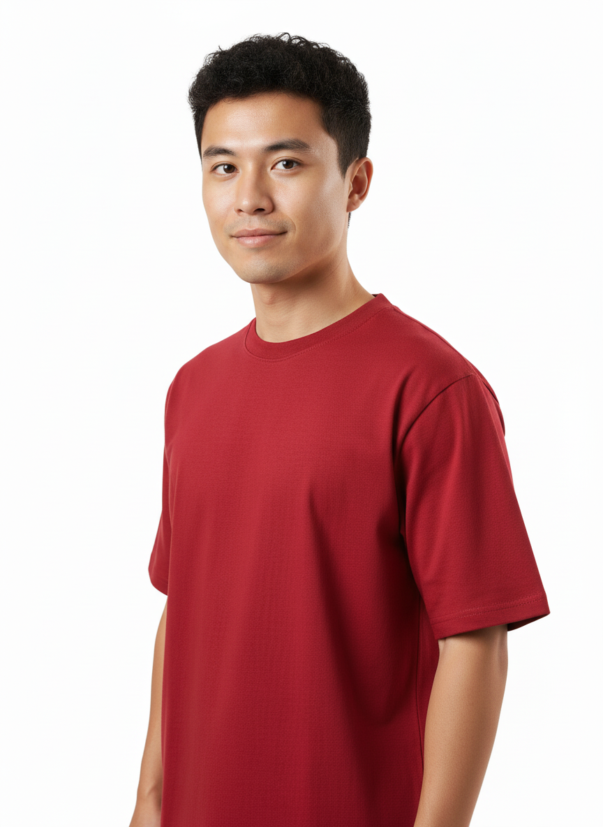 Men's Premium Oversized Cotton T-Shirt | Relaxed Fit Heavyweight Round Neck