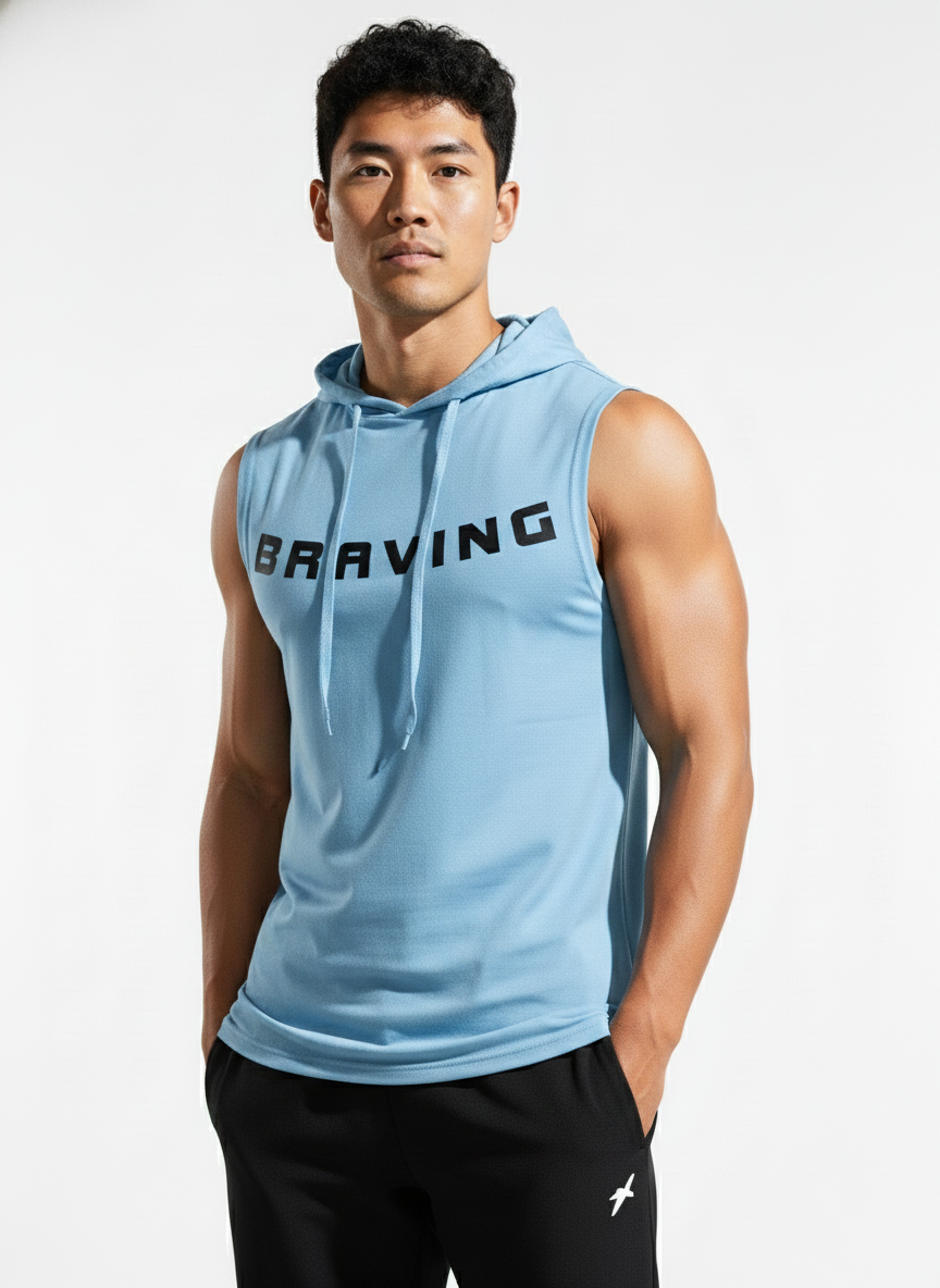 Men's Sleeveless Hooded Gym T-Shirt | Premium Athletic Muscle Fit Hoodie | Training & Casual Wear