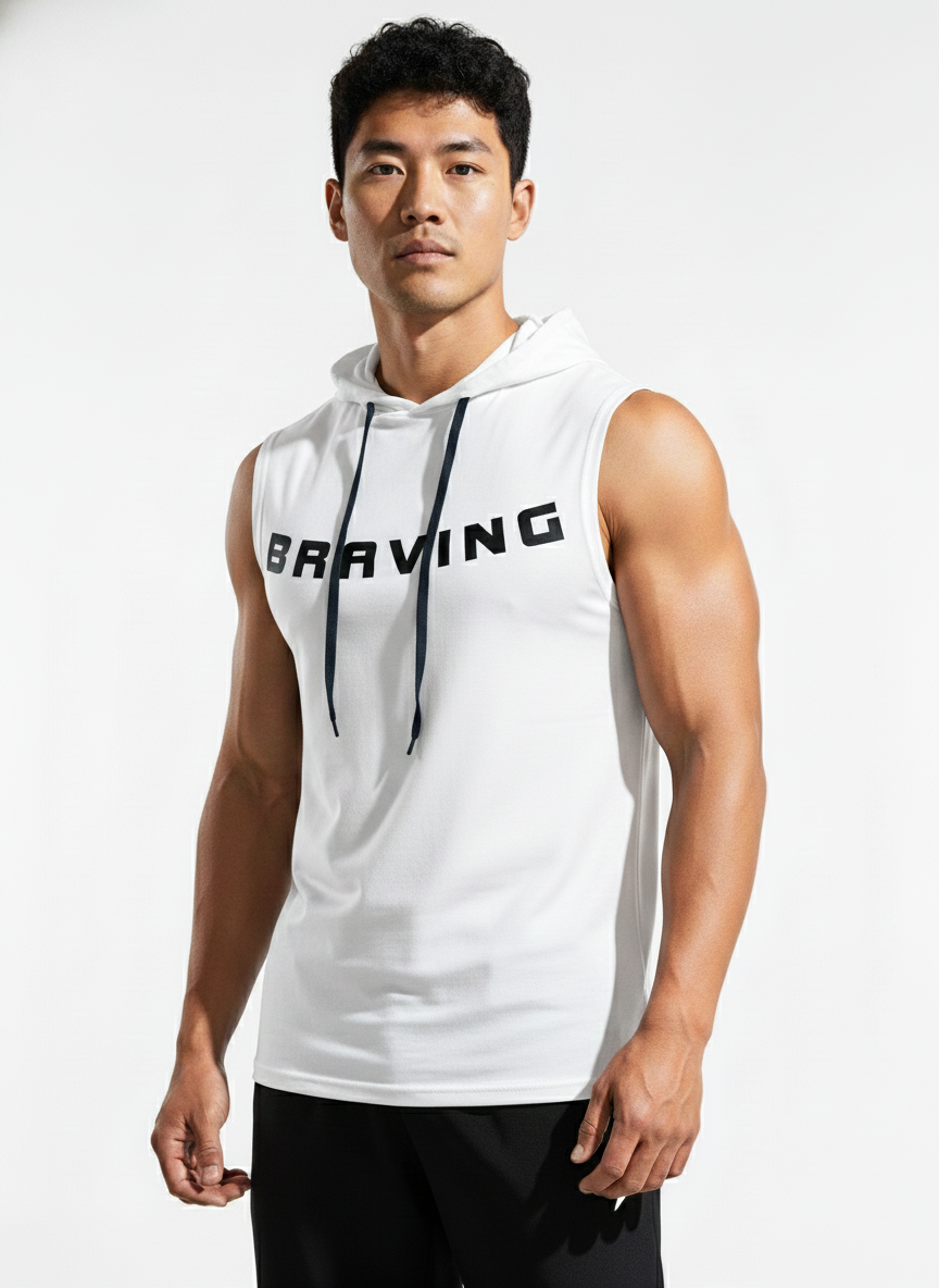 Men's Sleeveless Hooded Gym T-Shirt | Premium Athletic Muscle Fit Hoodie | Training & Casual Wear
