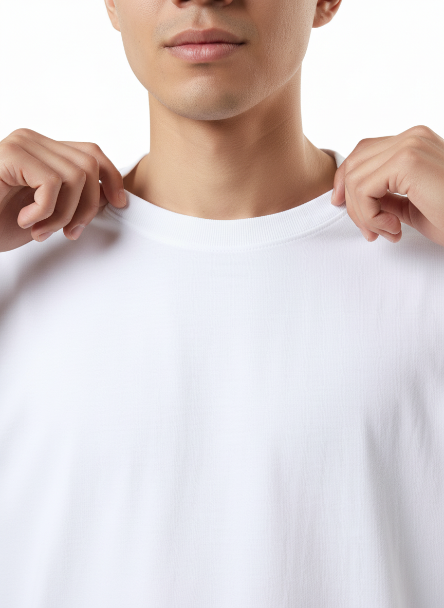 Men's Premium Oversized Cotton T-Shirt | Relaxed Fit Heavyweight Round Neck