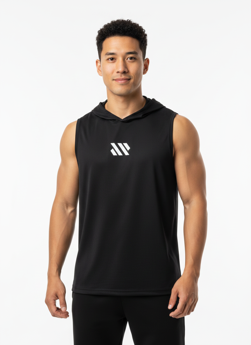 Men's Sleeveless Hooded Gym T-Shirt | Athletic Workout Hoodie