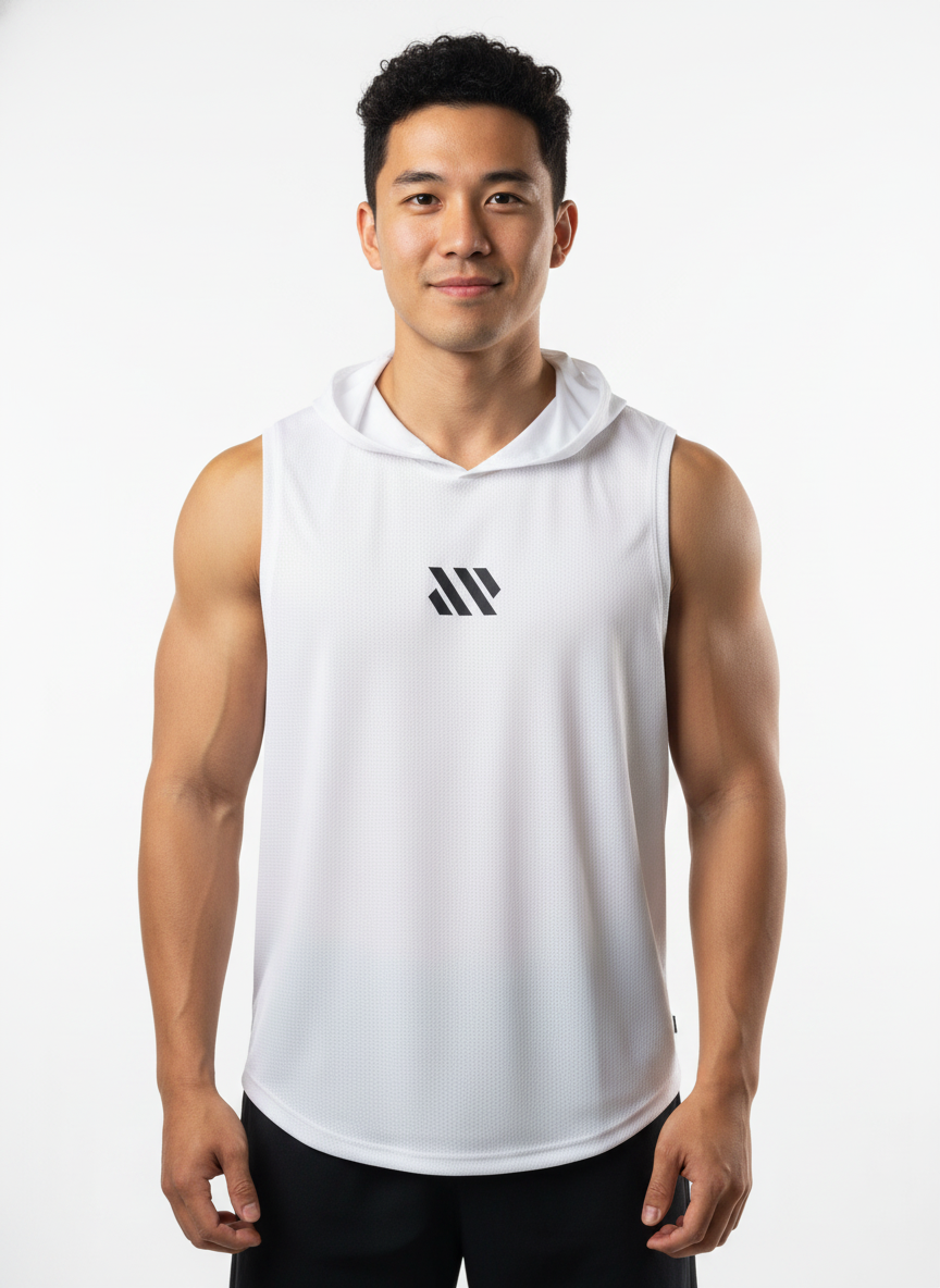 Men's Sleeveless Hooded Gym T-Shirt | Athletic Workout Hoodie