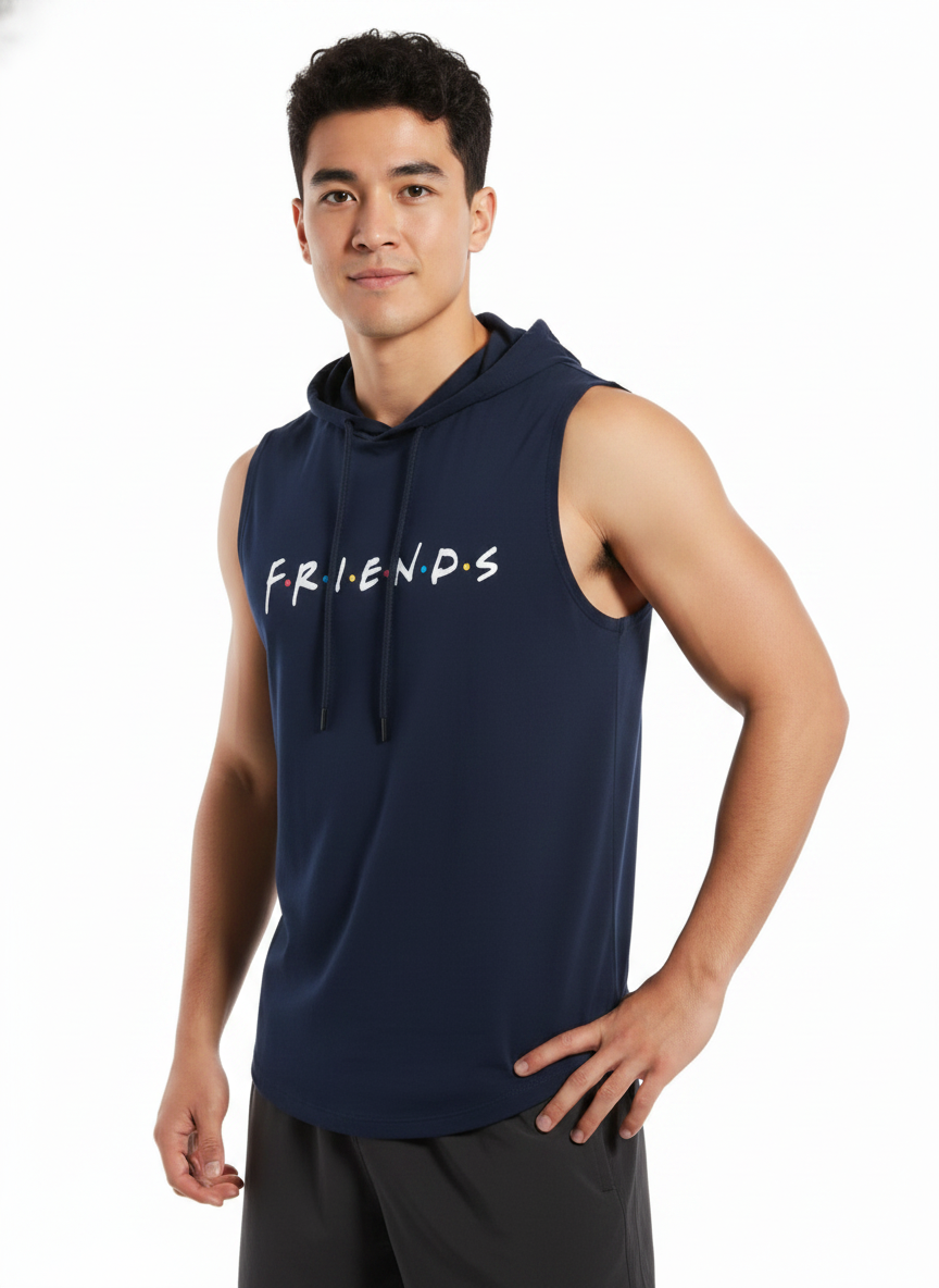 Men's Sleeveless Hooded Gym T-Shirt | Athletic Workout Hoodie